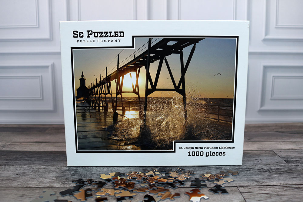 St. Joseph North Pier Inner Lighthouse - 1000 Piece Jigsaw Puzzle - Image 5