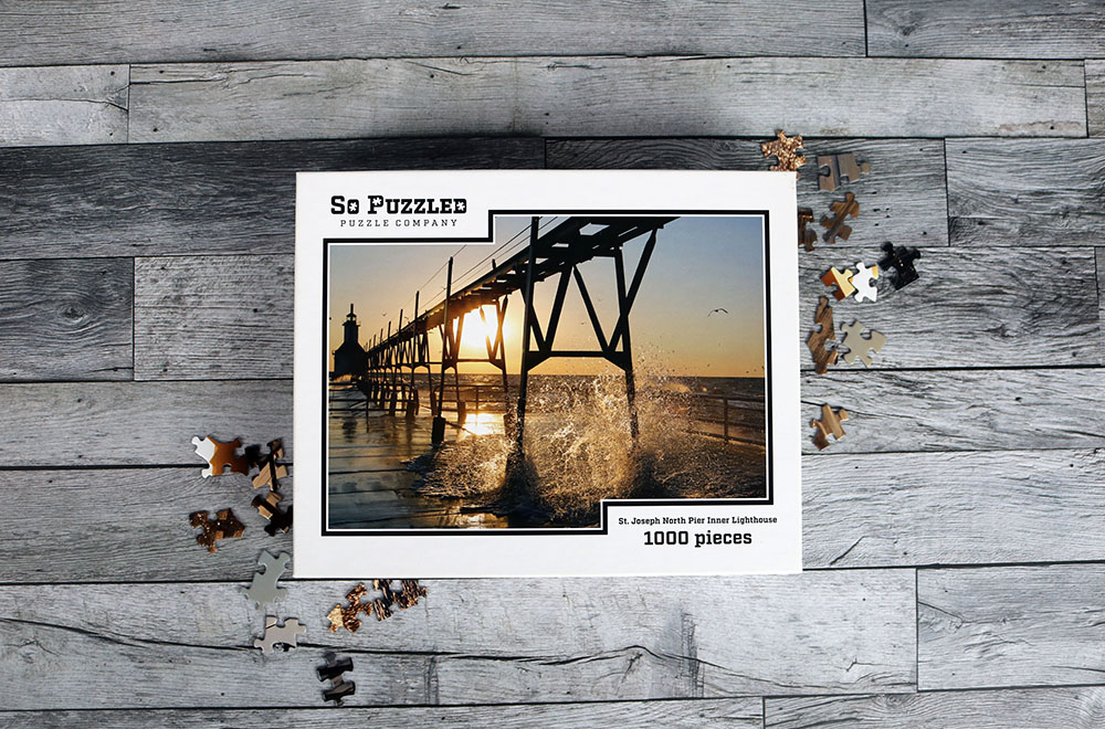 St. Joseph North Pier Inner Lighthouse - 1000 Piece Jigsaw Puzzle - Image 6