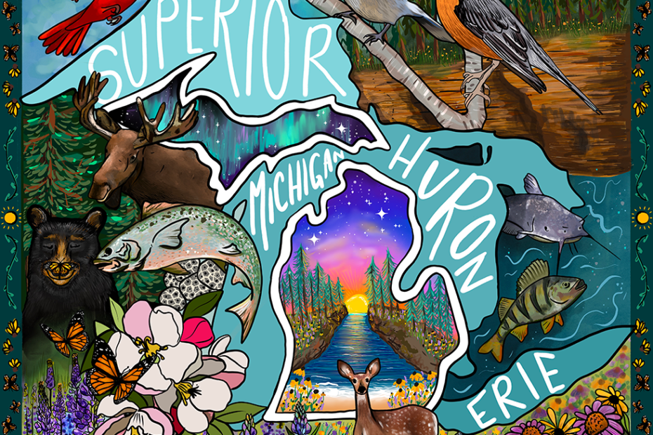 Digital artwork of various aspects of nature found in Michigan