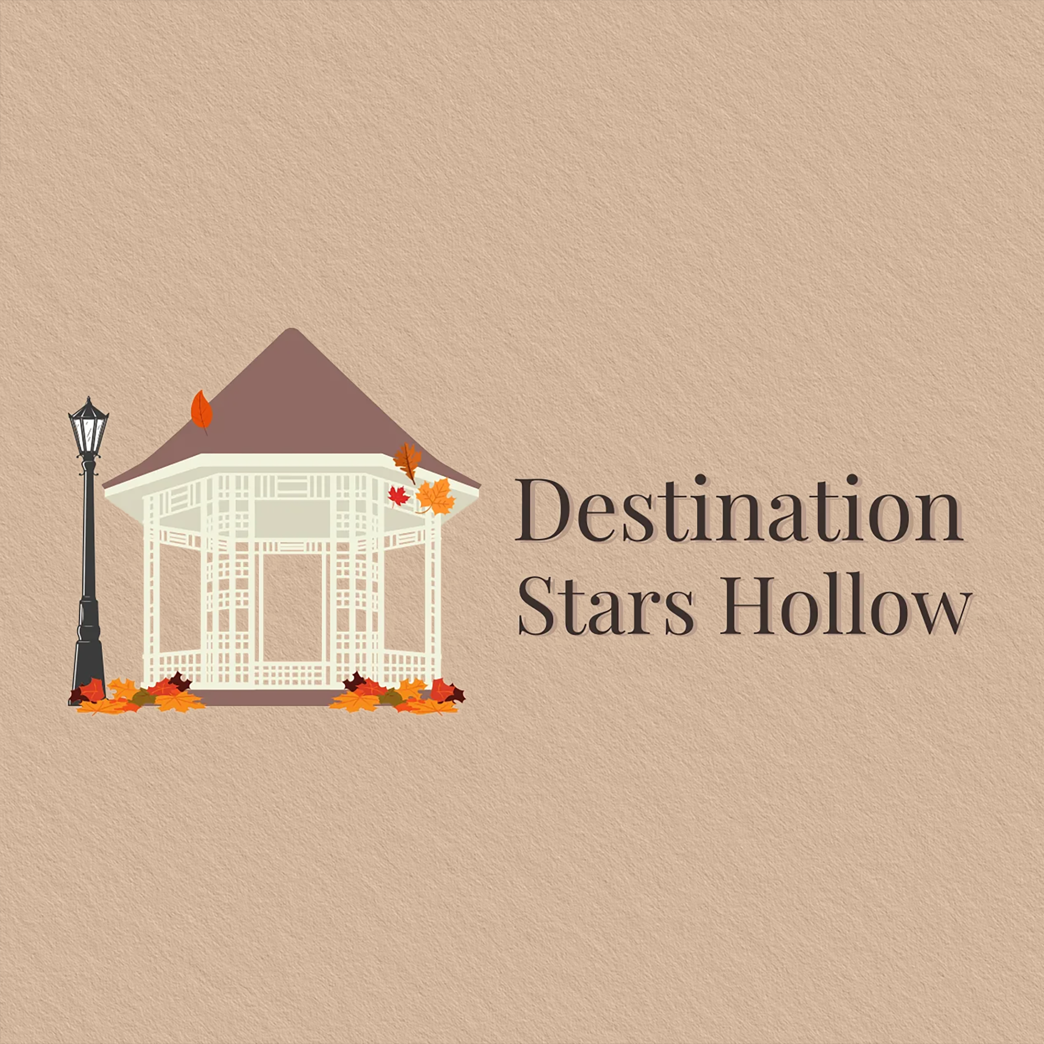 The "Destination Stars Hollow" event logo on a textured taupe background.